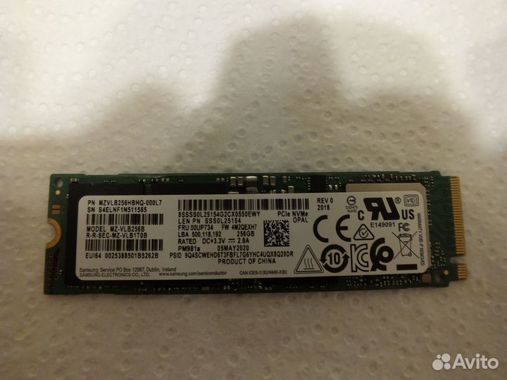 SSD Samsung 960 EVO 256 гб OEM