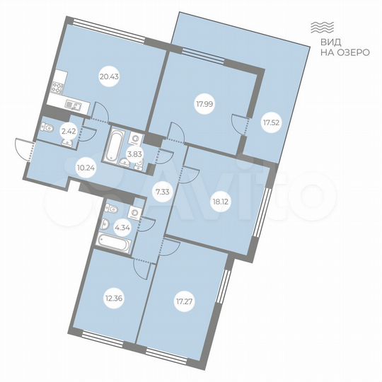 4-к. квартира, 114 м², 2/7 эт.