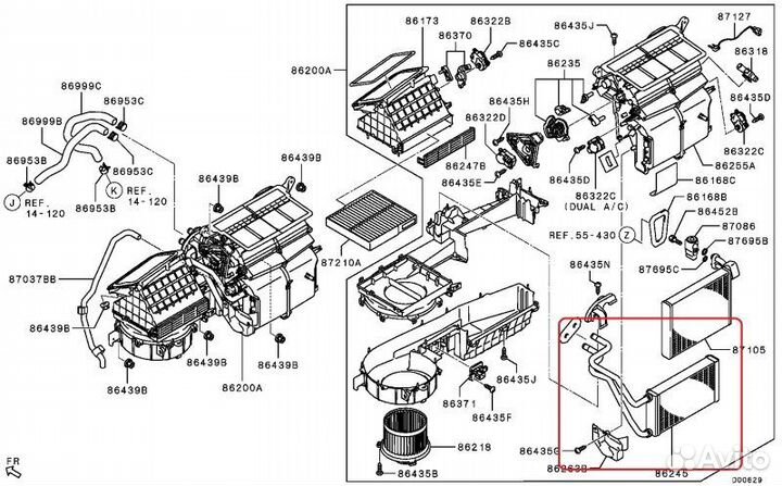 Радиатор отопителя Mitsubishi L200 KB 2006-2014