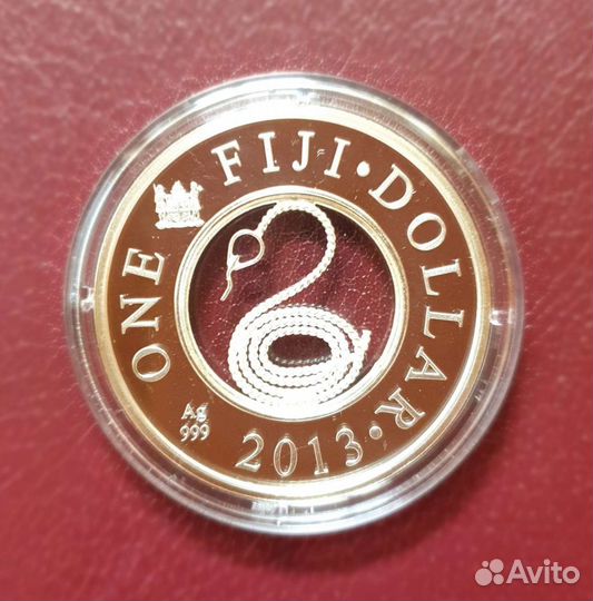 Монета серебряная Год змеи, подарок