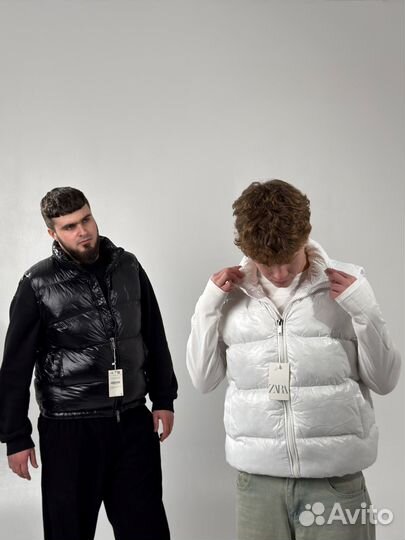 Жилетка Zara x Moncler белая