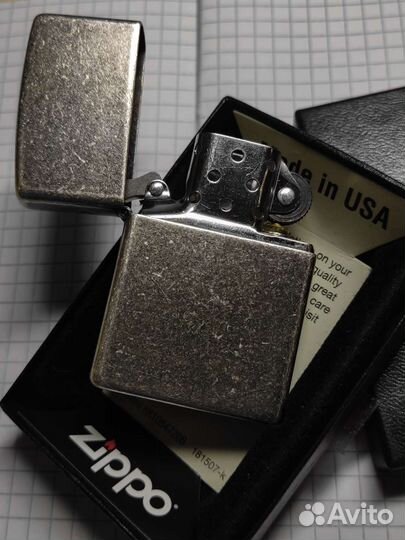 Зажигалка Zippo 121FB Antique Silver Plate Новая