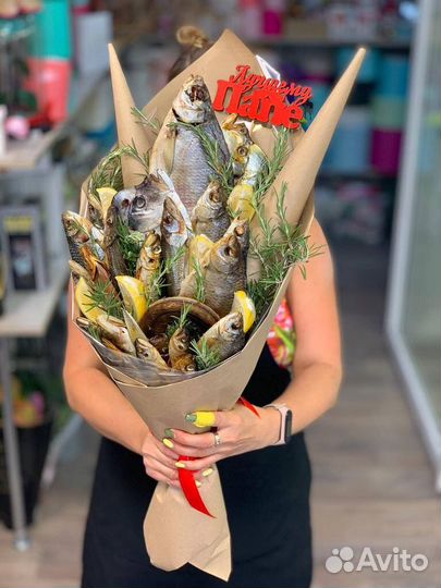 Букет с вяленой рыбой