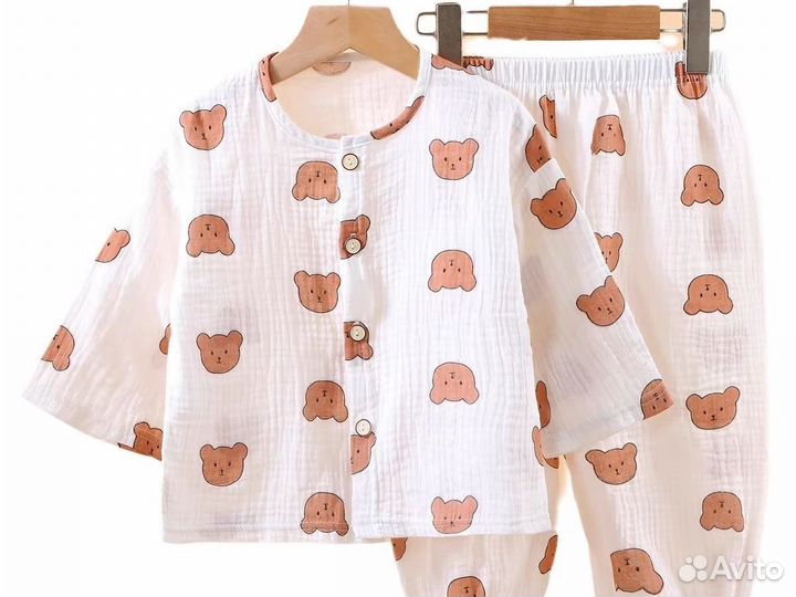 Пижама детская муслиновая 92 104 110 новая