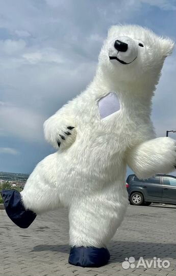 Аниматор ростовые куклы на праздник Белый мишка