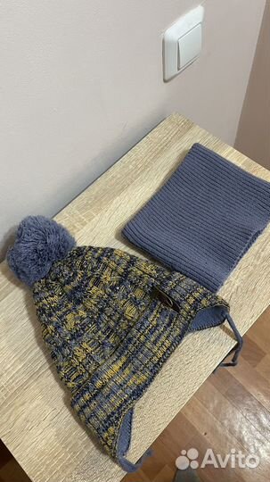 Шапка и снуд демисезонная детская (3-4года)