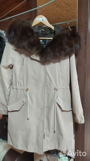Парка женская с натуральным мехом