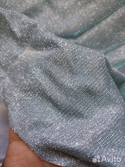 Ткань блестящая плательная трикотаж