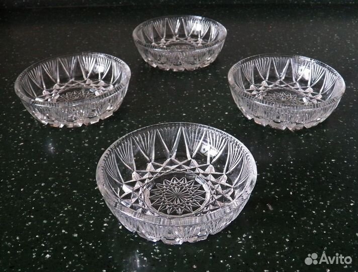 Хрустальные салатники (ретро) 4 штуки