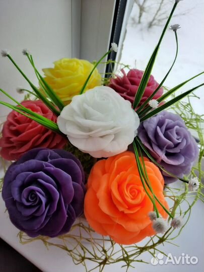 Букет из мыльных роз