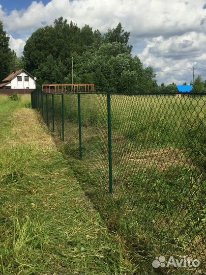 Забор из сетки рабицы
