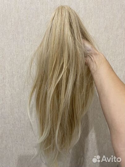 Шиньон Волосы на заколках блонд