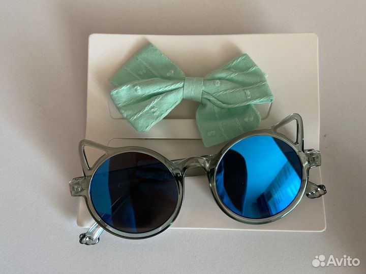 Набор детские солнечные очки + повязка на голову