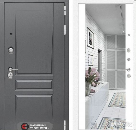 Дверь входная Серая шумо-изоляционная Платинум
