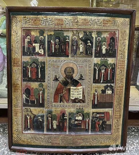 Старинная икона Николай чудотворец