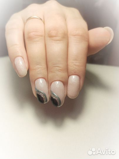 Маникюр, наращивание на гелевые типсы