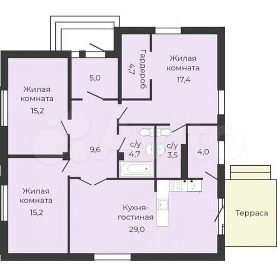 3-к. квартира, 108 м², 1/1 эт.