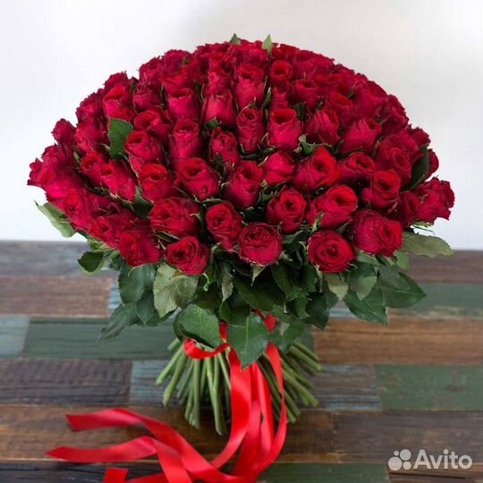 Букет из 101 розы Класс 50 см Премиум