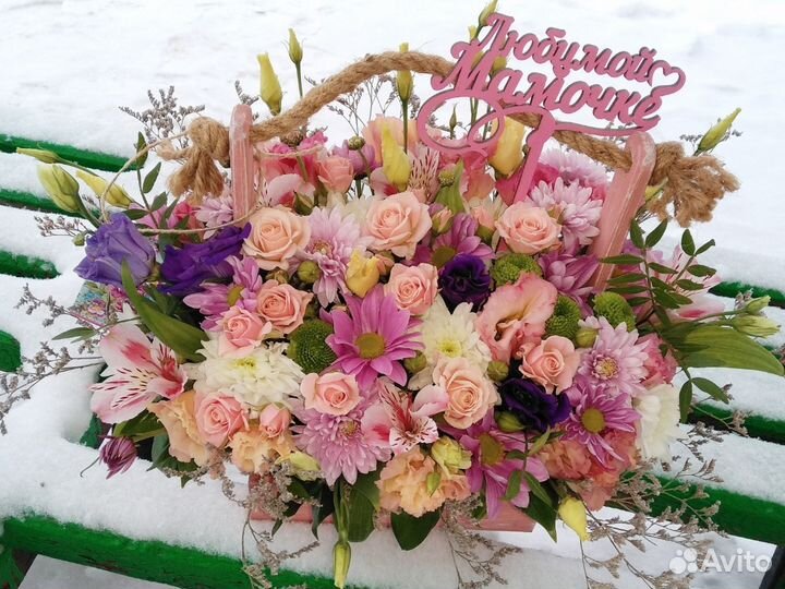 Цветы в коробках,корзины и композиции