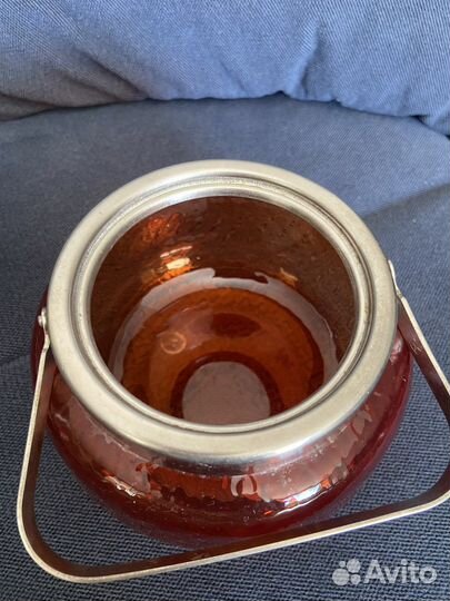 Сахарница цветное стекло СССР