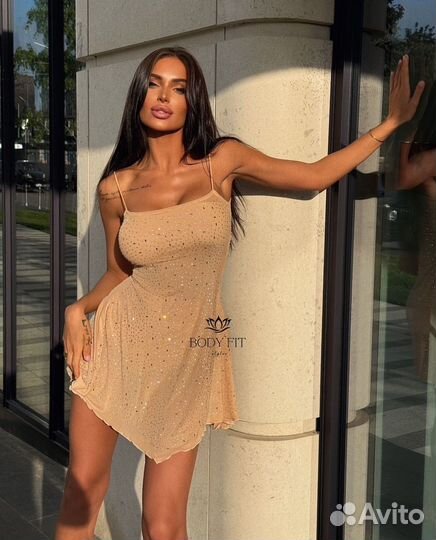 Платье Мини в стразах