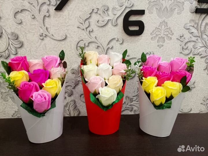 Подарок на 8 марта, букет из мыльных роз,цветы