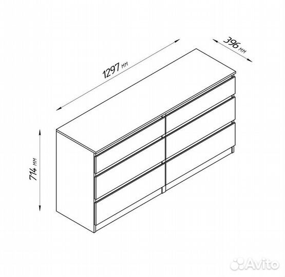 Комод белый 6 ящиков как в IKEA