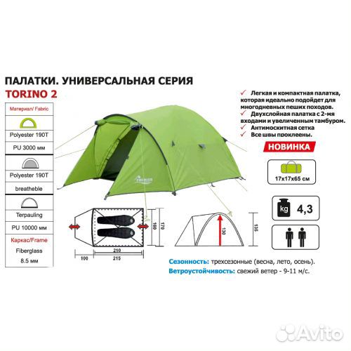Палатка torino-2 premier