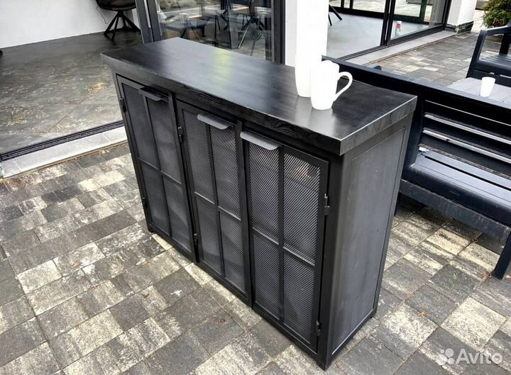 Кухня лофт из дерева и металла