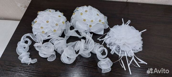 Банты для волос белые