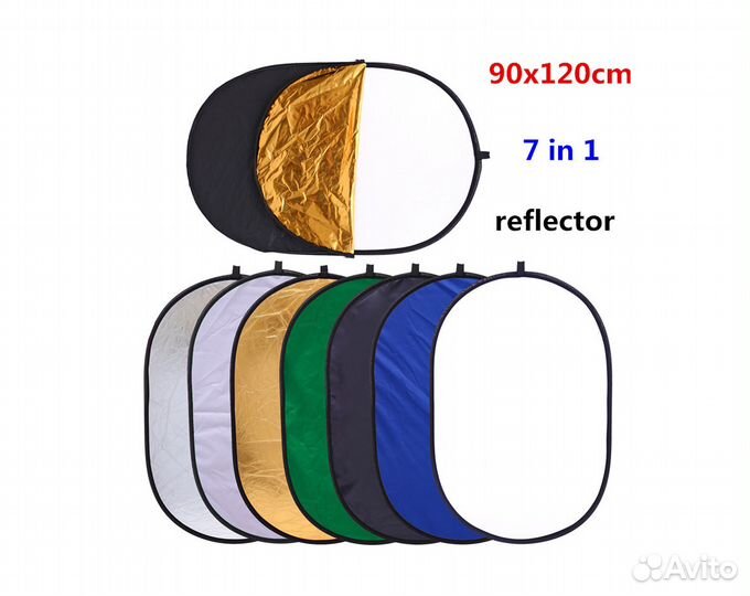 Отражатель, Фон и Хромакей 7в1 90x120см