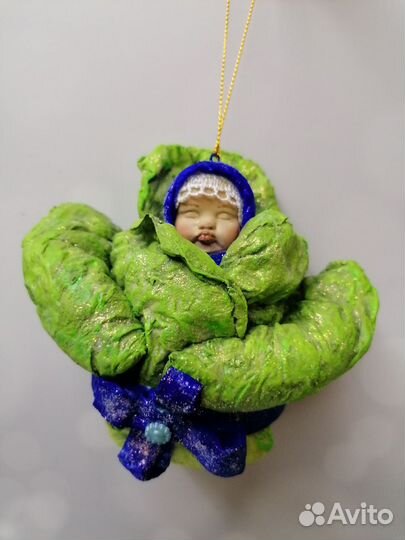 Ватная елочная игрушка 