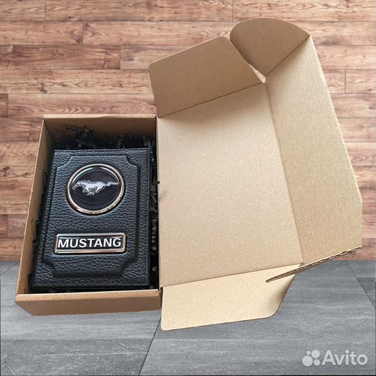 Обложка для паспорта Ford Mustang черная