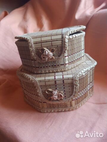 Шкатулка для украшений набор из 2 шт бронь