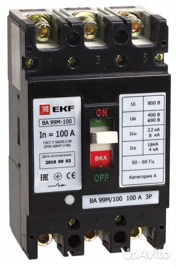 Автоматический выключатель ва 99М 80А 100/80А EK