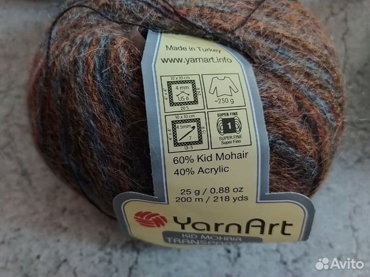 Пряжа нитки для вязания мохер YarnArt