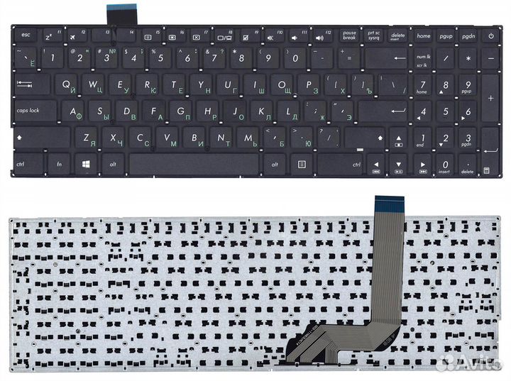 Клавиатура Asus X542, A542, K542 черная без рамки