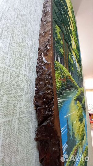 Картина на срезе дерева