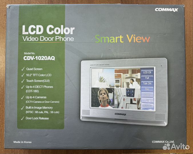 Цветной видеодомофон hands-free на 4 камеры Commax