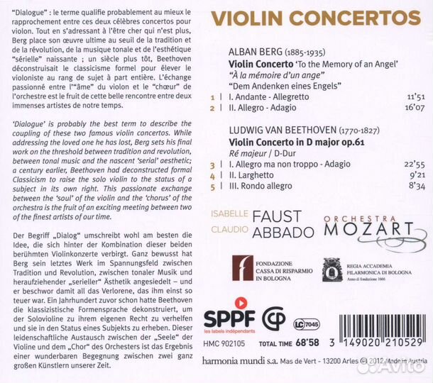 Isabelle Faust spielt Violinkonzerte (1 CD)