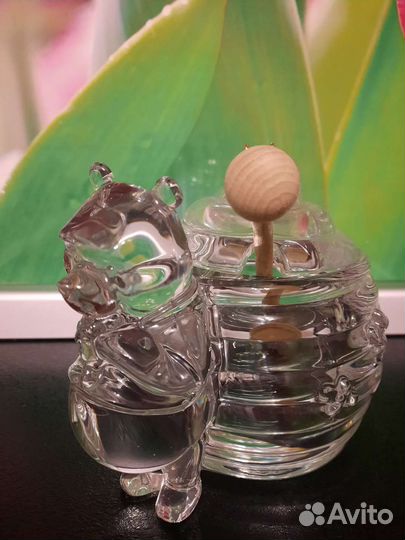 Ёмкость для мёда хрустальная Мишка с ульем