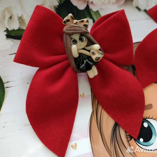 Бантики из замши