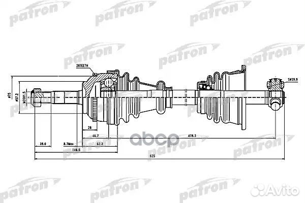 Полуось лев renault: clio II 1.2/1.2 16V/1.4/1.4