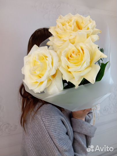 Букет из лимонных роз Эквадор Доставка цветов