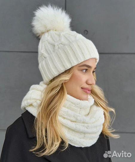 Новая зимняя шапка и снуд р. 55-59