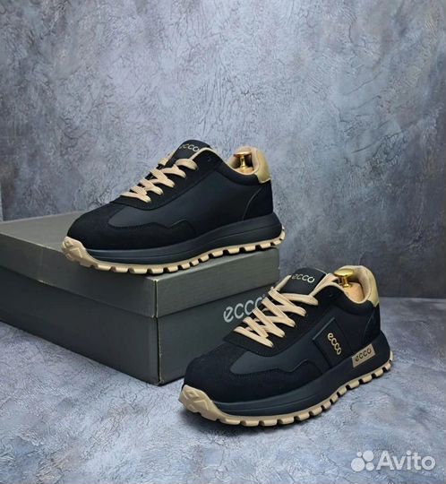 Кроссовки ecco черные демисезон