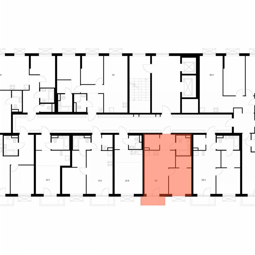 1-к. квартира, 39 м², 2/9 эт.