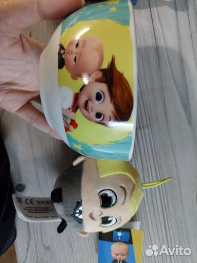 Тарелка пиала + игрушка Босс молокосос