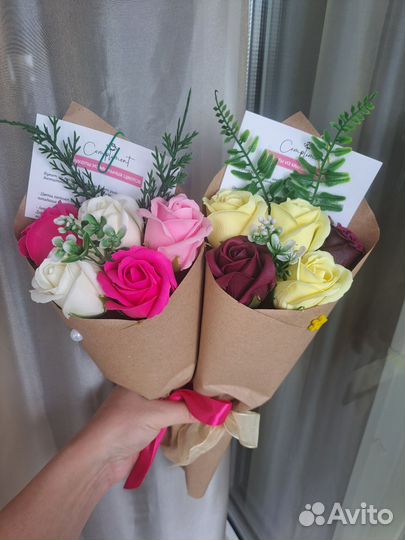 Букет из мыльных роз