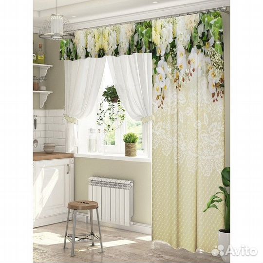 Комплект штор для окон с балконной дверью 'Ажур' ш